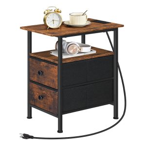 HOOBRO End Table with Charging Station