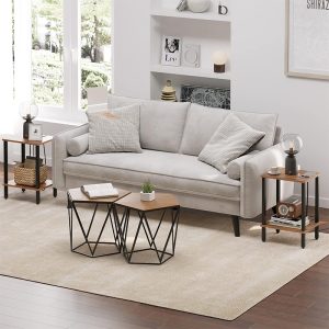 Tutotak End Table Set Of 2 – 2-tier Storage Shelf Nightstands:
