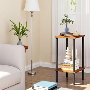 Tutotak End Table Set Of 2 – 2-tier Storage Shelf Nightstands: