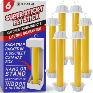 Fly Stick Sticky Fly Traps for Indoors Outdoor 6pk