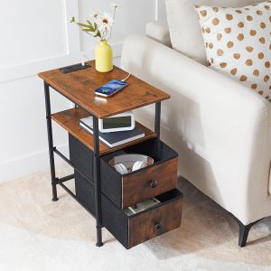 HOOBRO End Table with Charging Station