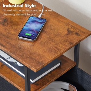 HOOBRO End Table with Charging Station