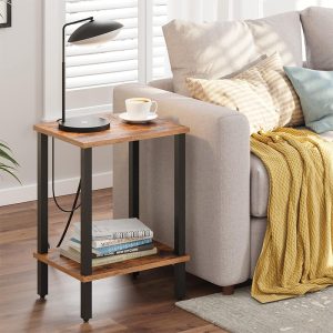 Tutotak End Table Set Of 2 – 2-tier Storage Shelf Nightstands: