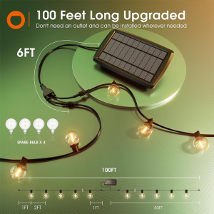 Addlon 100FT Solar String Lights Outdoor
