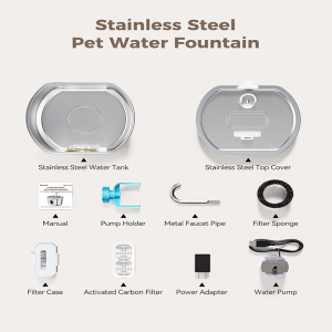 6. Cat Water Fountain Stainless Steel