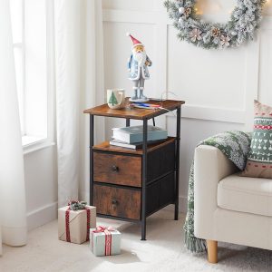 HOOBRO End Table with Charging Station