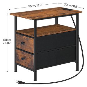 HOOBRO End Table with Charging Station