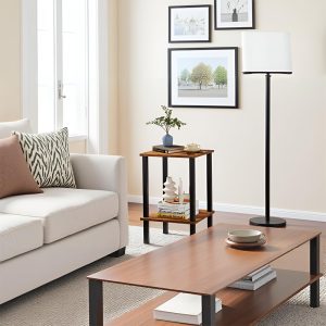 Tutotak End Table Set Of 2 – 2-tier Storage Shelf Nightstands: