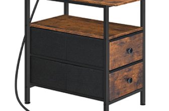 HOOBRO End Table with Charging Station