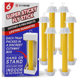 Fly Stick Sticky Traps – Non-Toxic Hanging Fly Catcher Strips for Indoor & Outdoor Use (6 Pack)