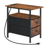HOOBRO End Table with Charging Station Review: The Perfect Slim Storage Solution for Small Spaces